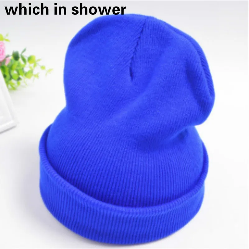 Женская Вязаная Шапка бини Skullies на весну и осень повседневная однотонная вязаная