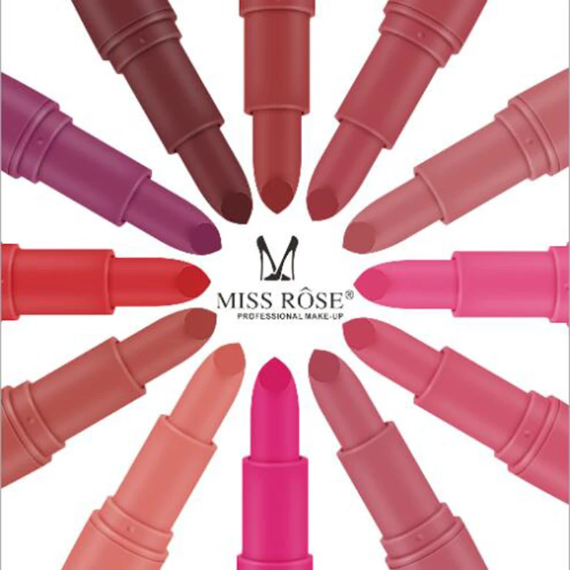 MISS ROSE brick красный пулевидный колпачок матовый устойчивый цвет водонепроницаемая