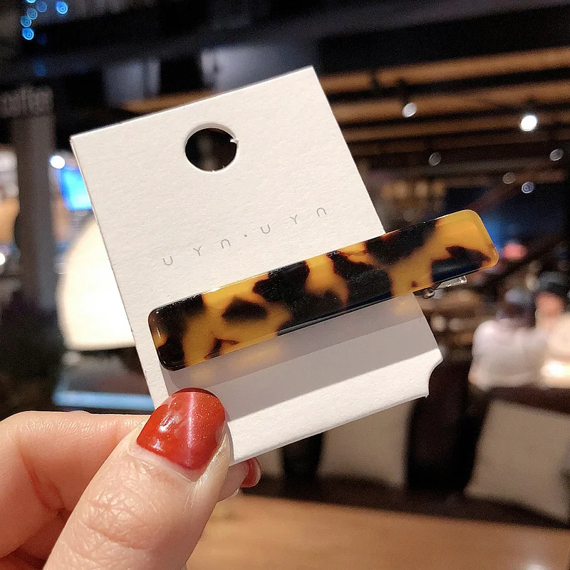 1 шт. новые женские акриловые прямоугольные заколки из ацетата леопардовые для