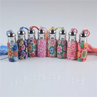5pcslot 6ml 10ml glass perfume roll on bottle with glass and metal ball polymer clay roller essential oil bottle many patterns