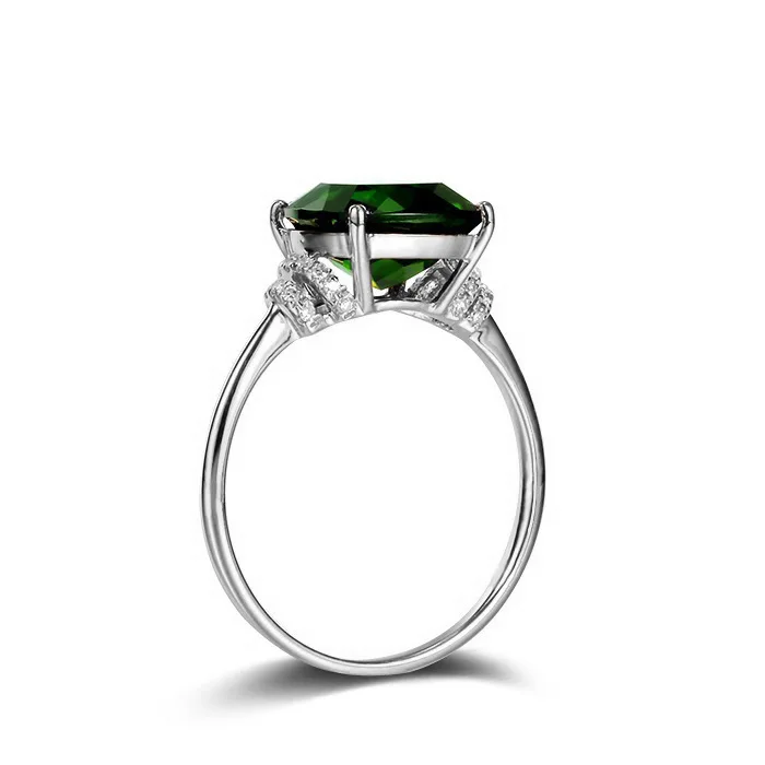 Винтажное вечерние ничное кольцо Huitan модное с зеленым фианитом зубцами для