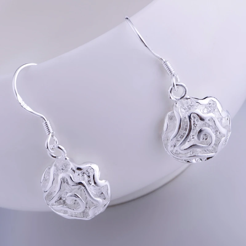 Блестящие скульптурные посеребренные серьги 925 ювелирные изделия для женщин