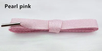 Pearl Pink Однотонные блестящие шнурки из полиэстера и хлопка с узором «елочка» для женщин и мужчин; цветная Спортивная повседневная обувь из кожи; шнурки; Прямая поставка - Цвет: Pearl Pink