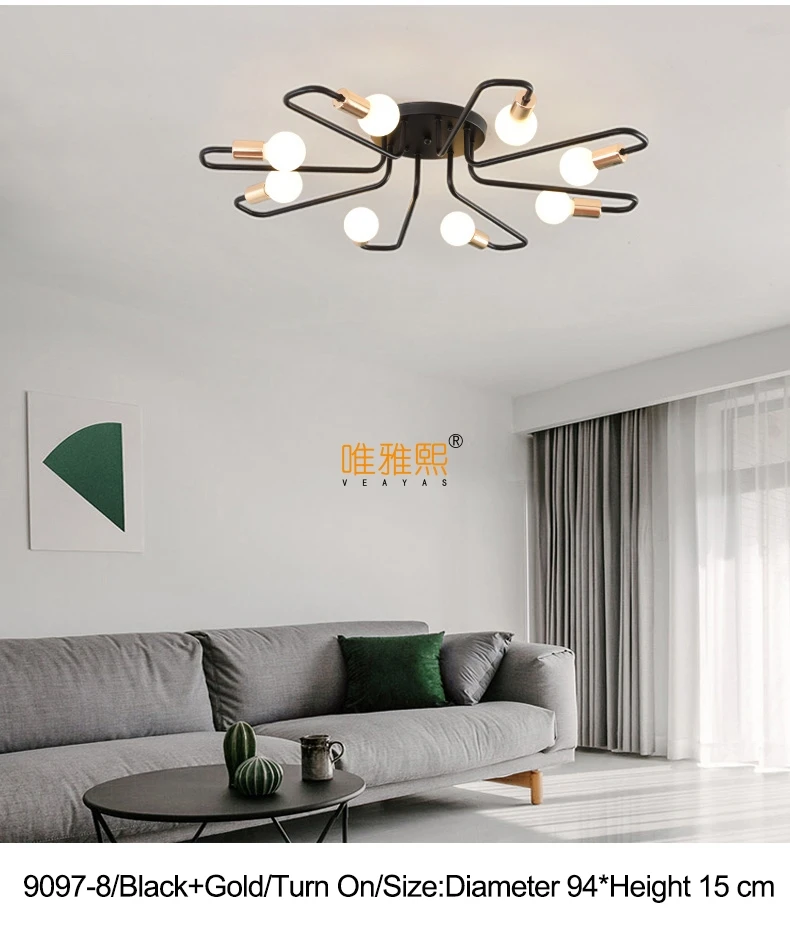 Бесплатный светодиодный светильник 85-265 в E27 Chander Lighting Vintag, светодиодный светильник, промышленные лампы, 6 ламп, люстра, светильник, белый