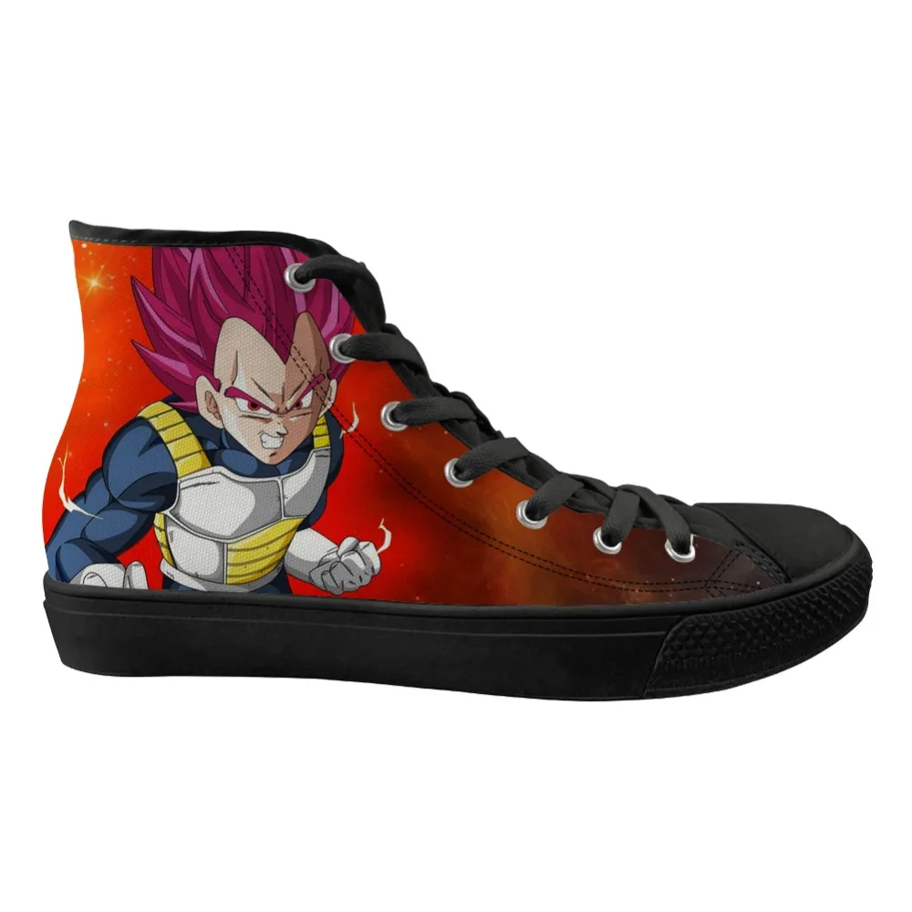 ELVISWORDS Вегета Dragon Ball Вулканизированная обувь Прохладный высокие холщовые Супер Saiyan GT Z Гоку удобные кроссовки для обувь мальчиков для мужчин