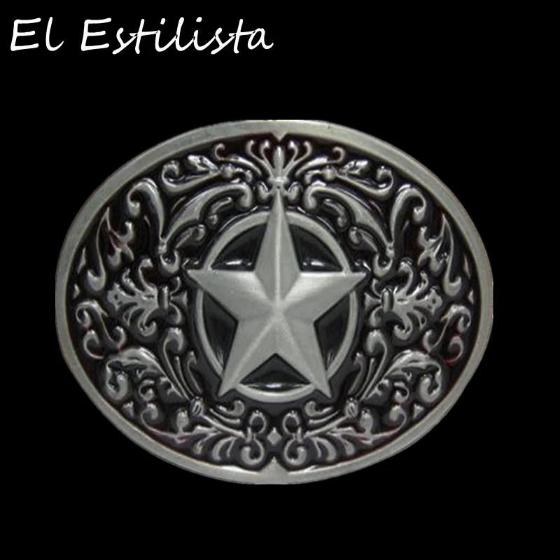 Серебристая бронзовая пряжка для ремня в виде пентаграммы винтажном стиле 4 см