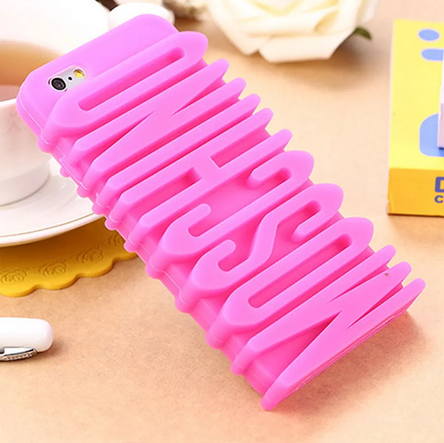 Модное MOSCHINO Письмо Красочные Мягкие Силиконовые Телефон Case Для iPhone 6 s plus 7 Задняя