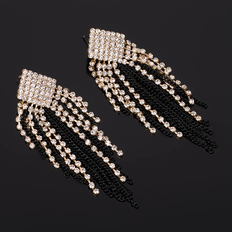 Женские серьги с кисточками со стразами YFJEWE модные роскошные для банкета