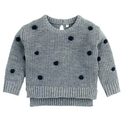 82W320 Gray Весенние вязаные свитера для маленьких мальчиков и девочек; хлопковые пуловеры для малышей; одежда с рисунком медведя для мальчиков и девочек; детская верхняя одежда - Цвет: 82W320 Gray