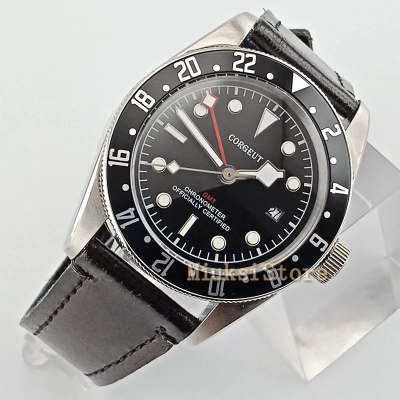 41 мм черный стальной ремешок nouvelle автоматический мужской режим faux chronographe Classique pour