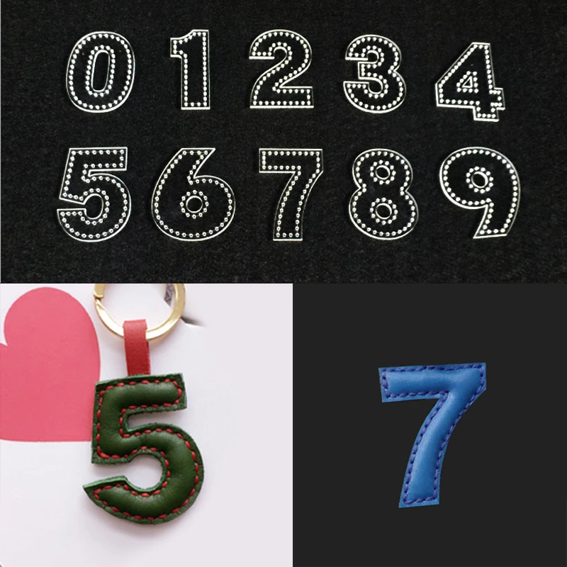 Акриловый трафарет кожаный брелок для ключей ручной работы с номером шаблон