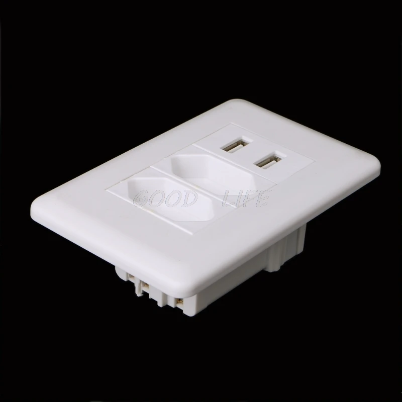 OOTDTY настенная розетка для Бразилии 15A Brasil Стандартный двойной Soquete 5V 2100mA usb-порт