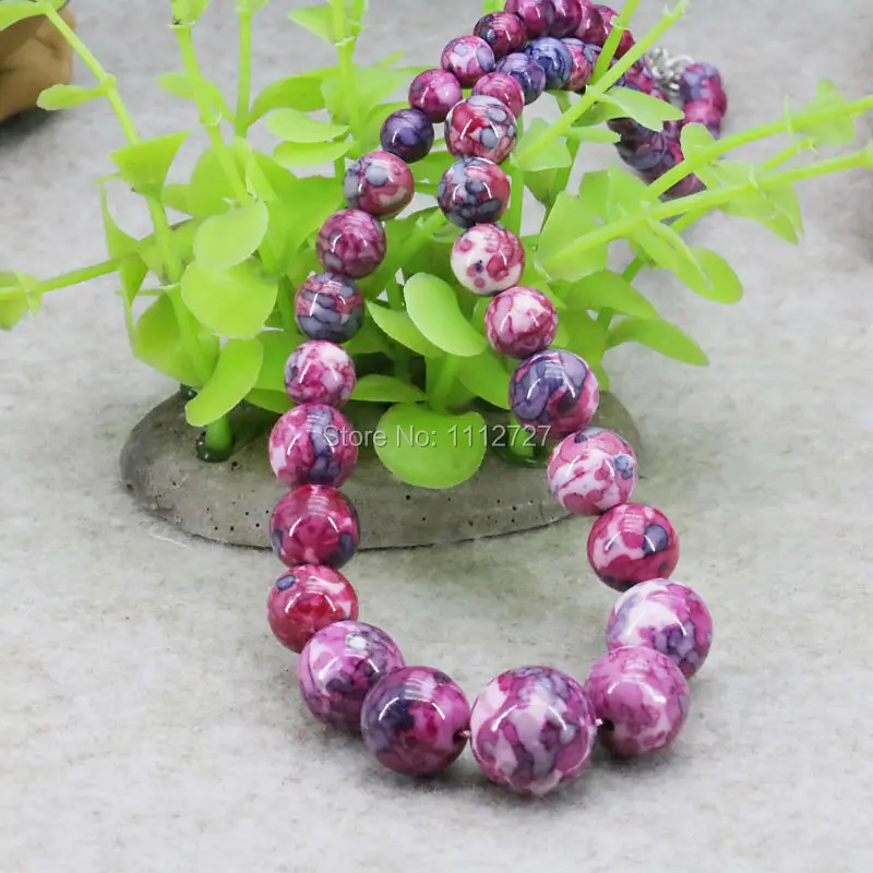 

Hot Crafts Purple Tower Necklace Chain Riverstones Rain Flower Rainbow 6-14mm Fashion Jewelry Making Gifts For Girl Women 18inch