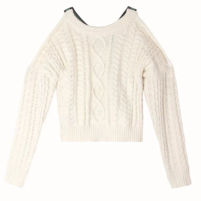 Women Off Shoulder Halter Sexy Pullovers Sweaters Femme Backless O Neck Loose Solid Club Knitwear 2019 Winter Knitted Sweater | Женская
