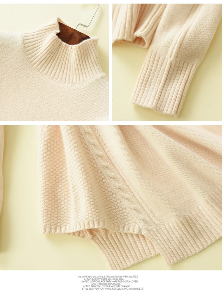 JECH Women Autumn Winter Fashion Turtleneck Sweaters Cashmere Femme Jumpers Long Sleeve Warm Soft Casual Women Pullover