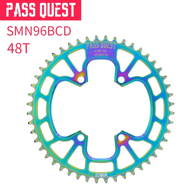 Pass Quest горная велосипедная круглая цепь 96BCD MTB велосипед шатун алюминиевая Звездочка титановое покрытие M7000/M8000/M9000 использование - Цвет: BCD96 48T