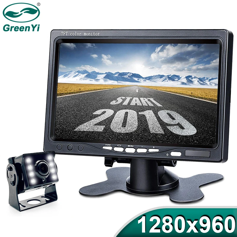 GreenYi AHD 1280*960 Высокая четкость камера заднего вида для грузовика Starlight ночное видение " автомобильный задний монитор для автобуса автомобиля