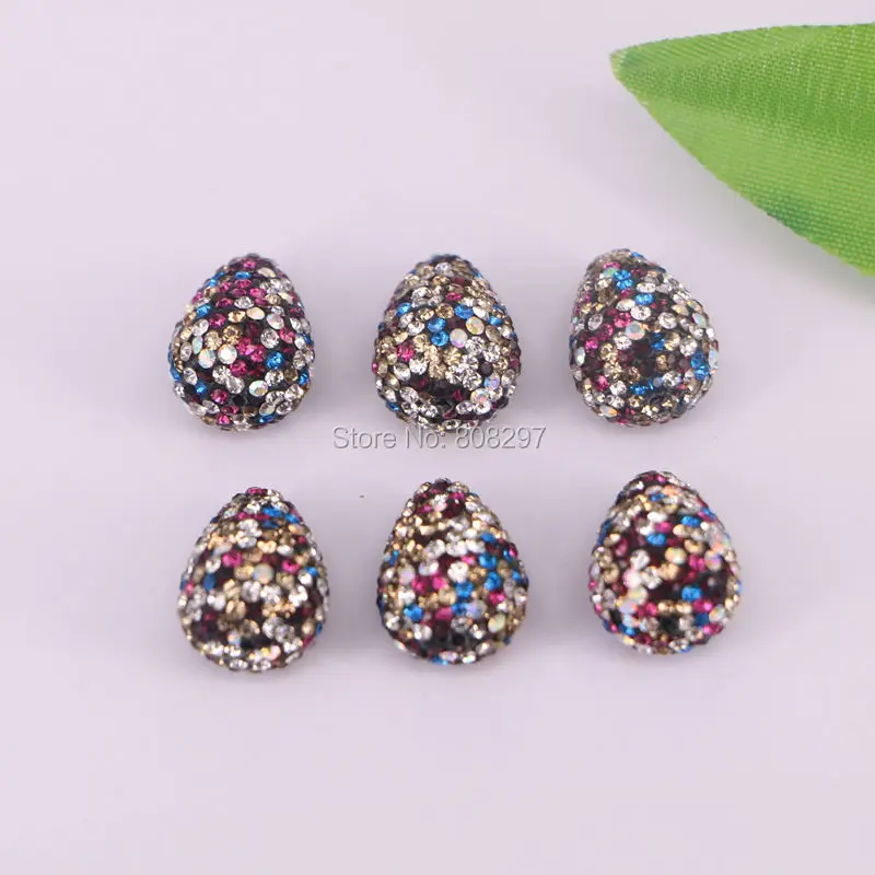 20 шт. форму капли Красочные Кристалл Rhinestone Spacer Loose Бусины для изготовления ювелирных изделий