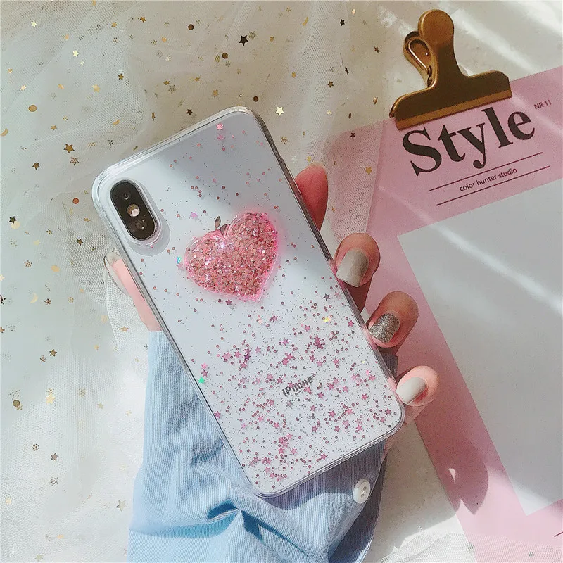 For xiaomi 9 SE 8 lite mi A1 A2 A3 F1 Note10 case redmi 6 6A 7 7A Note 5 Pro Glitter blingbling love soft phone |