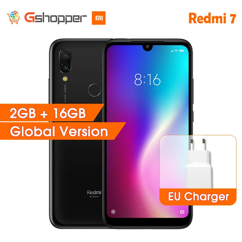 Глобальная версия Xiaomi Redmi 7 2 Гб ОЗУ 16 ПЗУ мобильный телефон Snapdragon 632 Восьмиядерный
