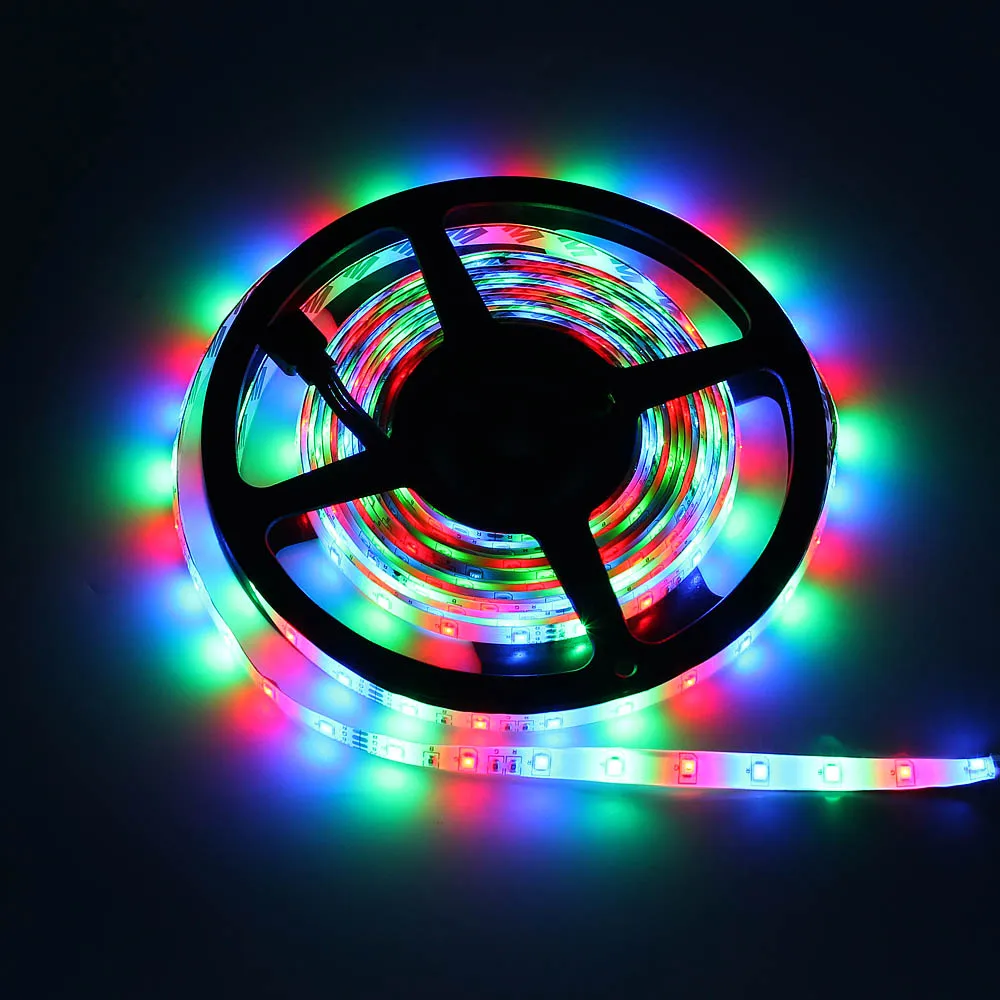 RGB 5 м/упаковка 5 м 16.5фт 300 светодиодный s сказочная гирлянда светодиодная лента светильник Водонепроницаемая прокладка SMD 2835 DC 12 В для дома Рождественская лента провод - Испускаемый цвет: RGB