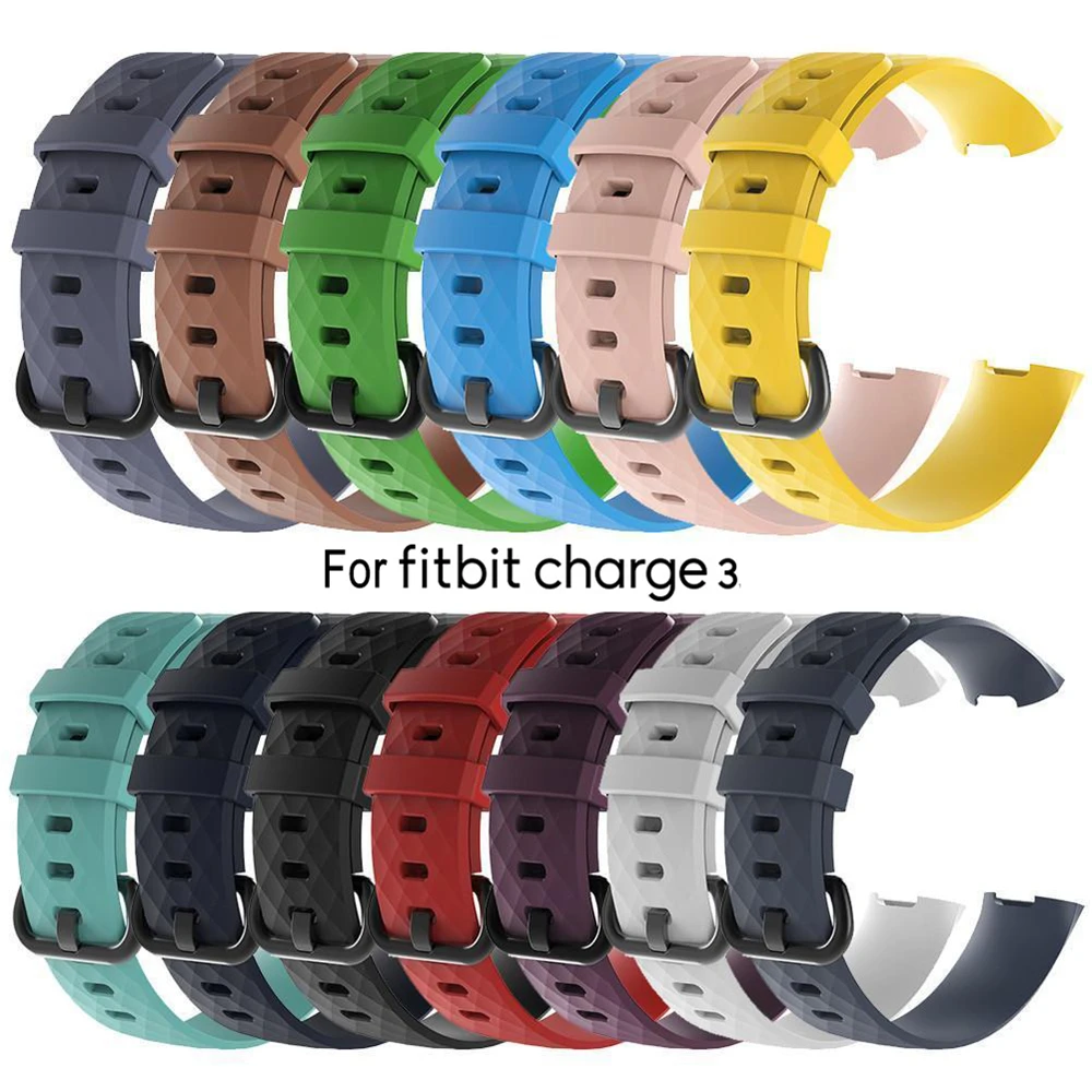 Однотонные Смарт часы браслет для Fitbit Charge 3 ремешка спортивные Сменные