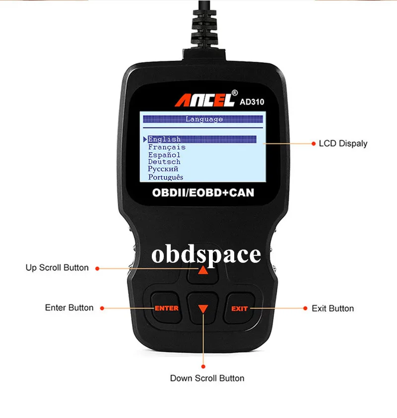 Универсальный автомобильный считыватель кодов ANCEL AD310 OBDII|Электрические тестеры