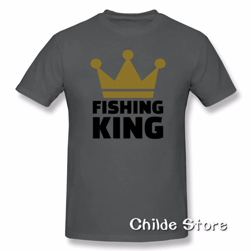 Fishinger King T Мужская рубашка с принтом белый короткий рукав на заказ 3XL Семейные