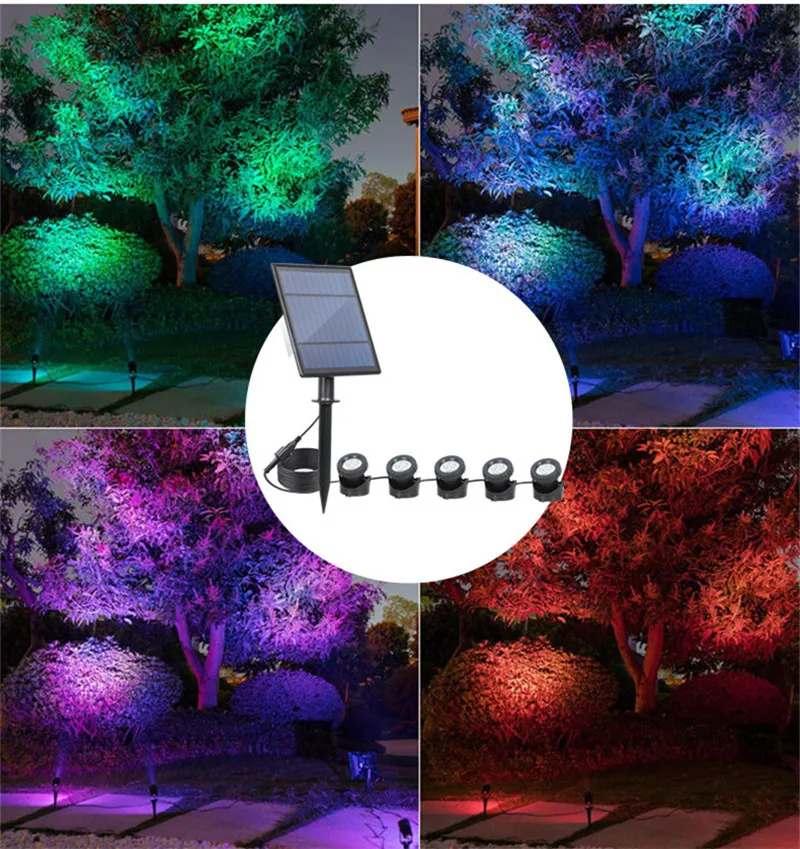 Водонепроницаемый подводный светильник на солнечной батарее IP68 лампа RGB 30