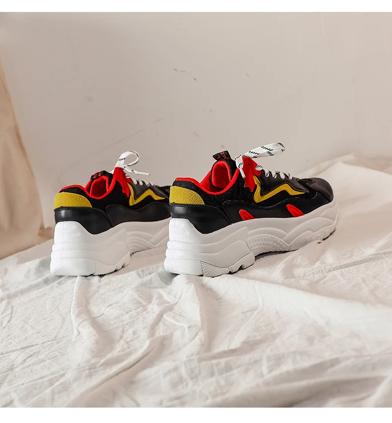 Zapatos de mujer; Повседневная Белая обувь; женские модные брендовые кроссовки; chaussure; сезон осень; женская обувь на платформе; обувь в стиле пэчворк
