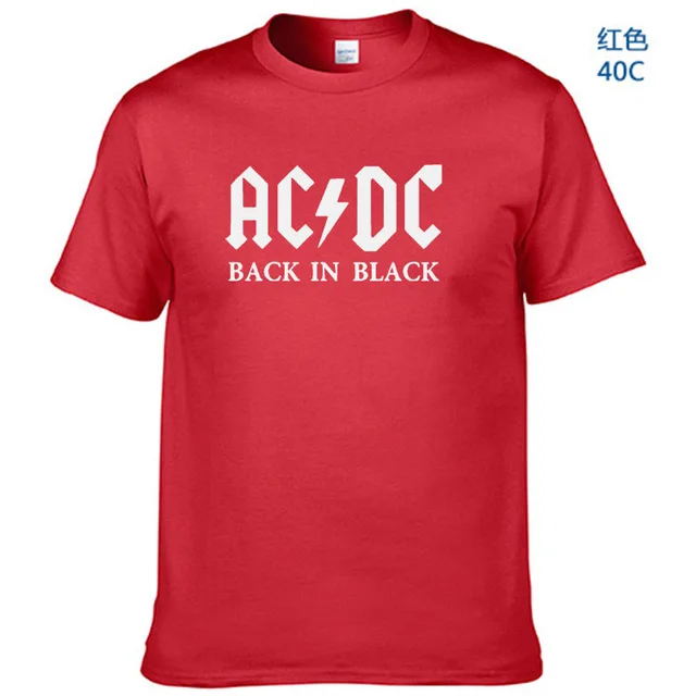 Red-W Новинка, Camisetas, AC/DC, рок-группа, футболка, мужская, ACDC, черная, с графическим принтом, футболки, повседневная, с круглым вырезом, хип-хоп, короткий рукав, хлопок, Топ - Цвет: Red-W