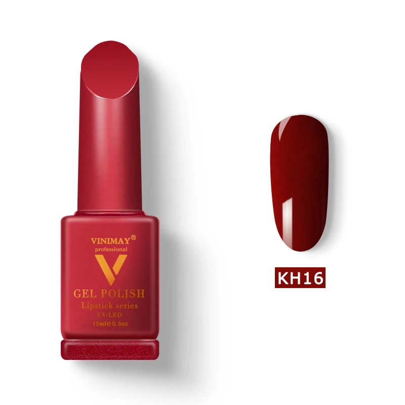 KH16 VINIMAY бренд красный Гель-лак для ногтей vernis полуперманентный УФ-гель для ногтей лак-праймер впитывающийся Гель-лак для ногтей Полировочный Гель для маникюра - Цвет: KH16