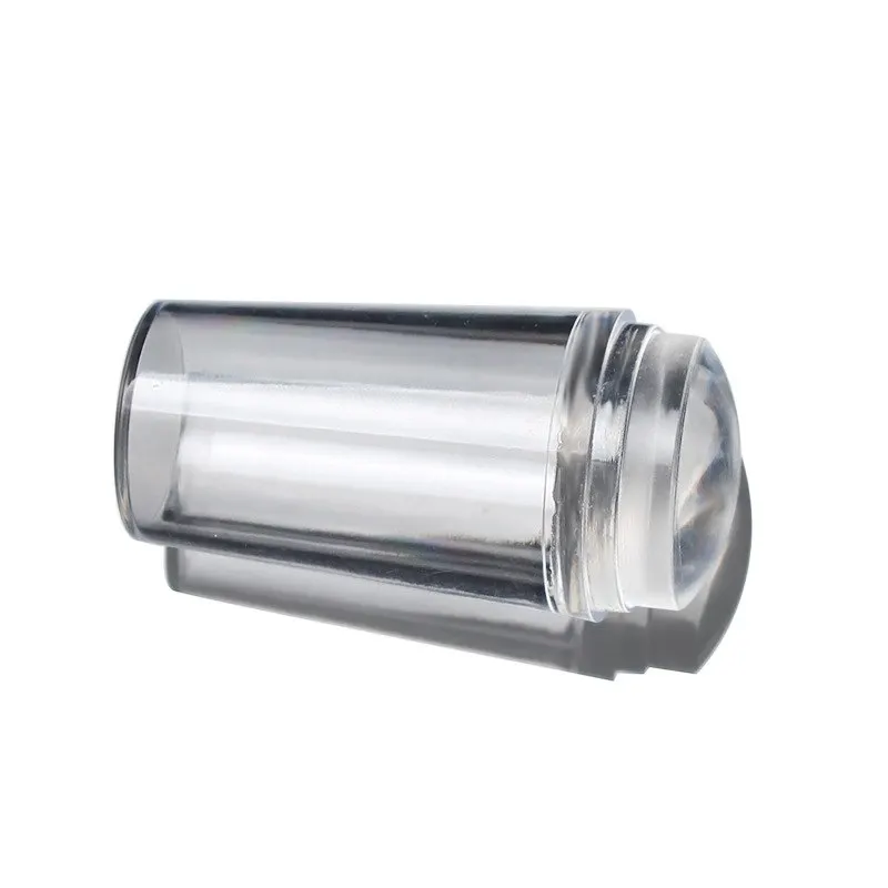 02 Nail Art Templates Pure Clear Jelly Silicone nail stamping plate Scraper with Cap Transparent Nail Stamp