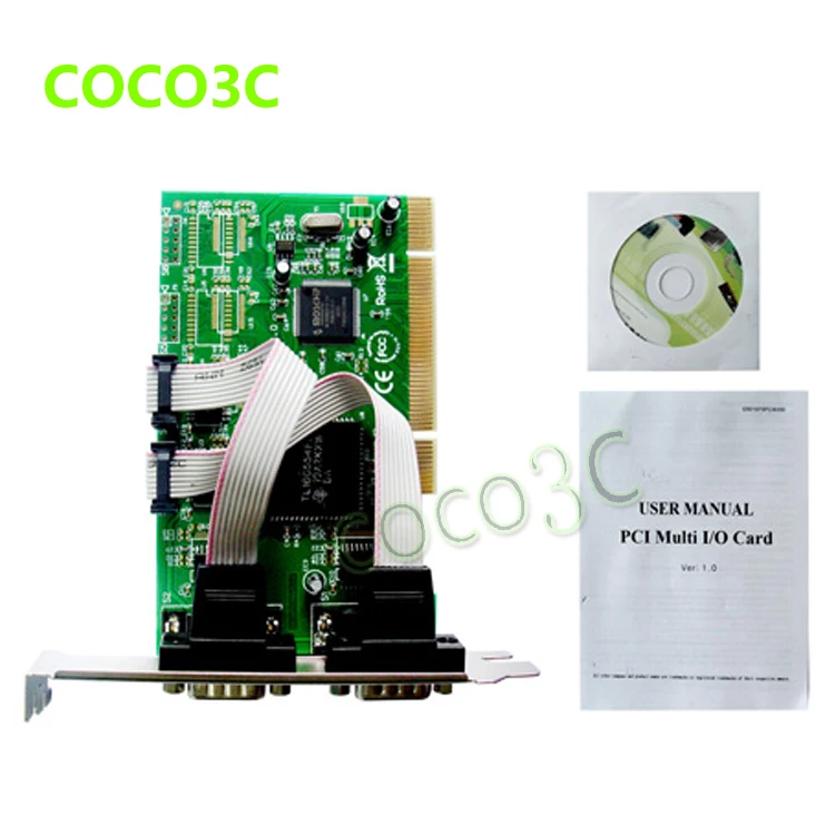 

Free Shipping Chipset Moschip MCS9865 serial RS232 4 Ports PCI controller card PCI to DB9 port I/O card converter