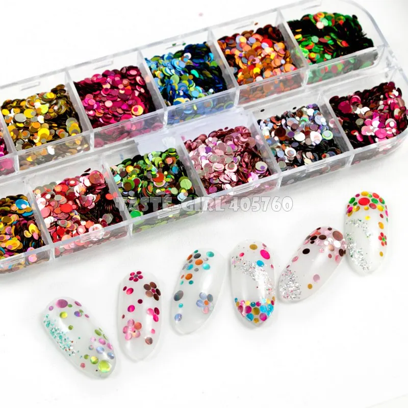 12 ячеек/набор высокое качество смешивание цветов размеров блестящие лазерные