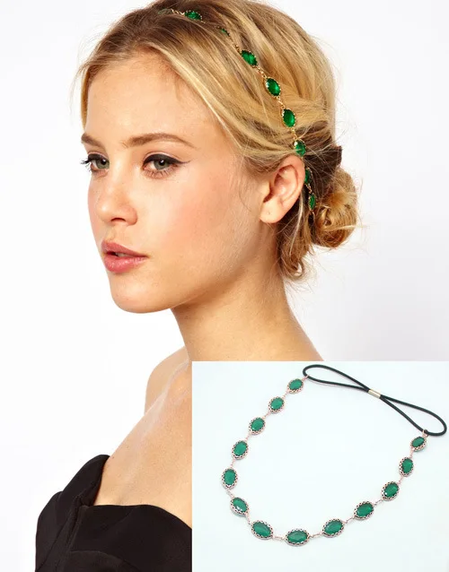 Модные овальные акриловые камни для волос свинцовые головные украшения из