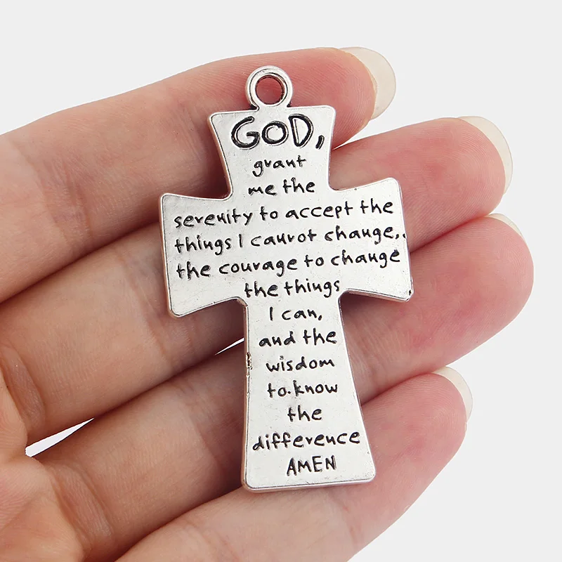 5 шт. с вырезанными словами Крест большой амулет кулон для ожерелья Серьги DIY