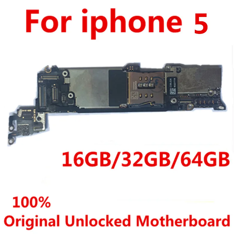 100% оригинальная разблокированная материнская плата для iphone 5 без сенсорного ID/с