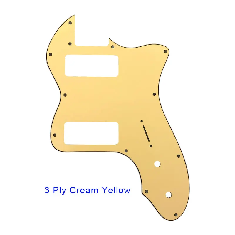 Pleroo гитарные части, палочки, защита для Fender US, плеер Telecaster Tele, роскошная гитара, палочки, защита с P90 хамбакером, пластина для царапин - Цвет: 3 ply cream yellow
