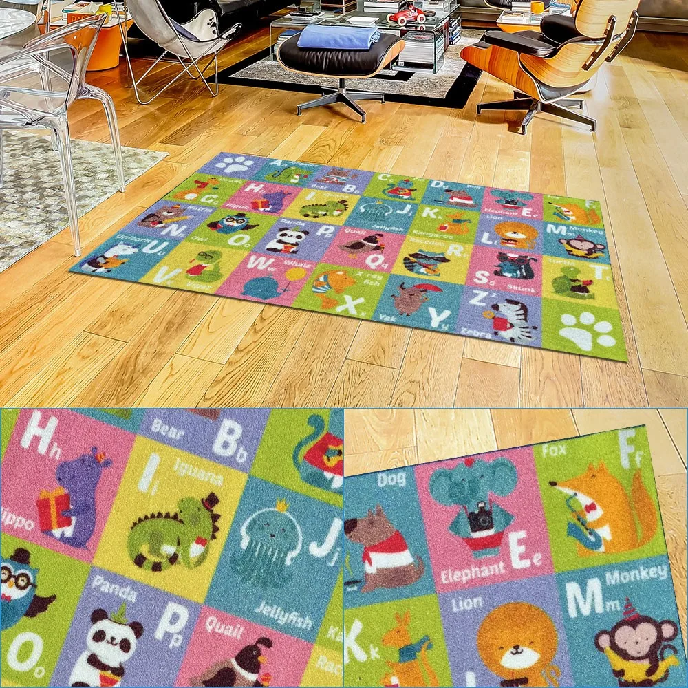 Children Education Collection Animal Numbers and Shapes Educational Rug Kid Play Safety Area Carpet Mat Home Decoration 80x150cm | Дом и сад