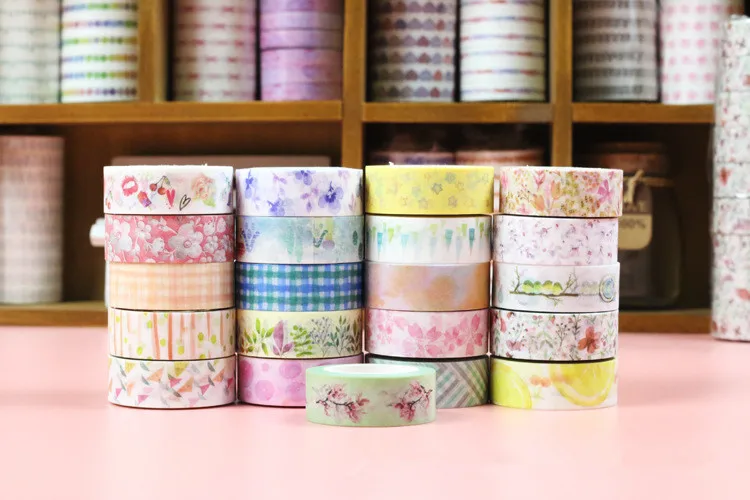 15 мм X 7 м милые Lotkawaii цветок еда Животные декоративные васи клейкие ленты DIY Скрапбукинг Маскировочная лента школьные офисные принадлежности