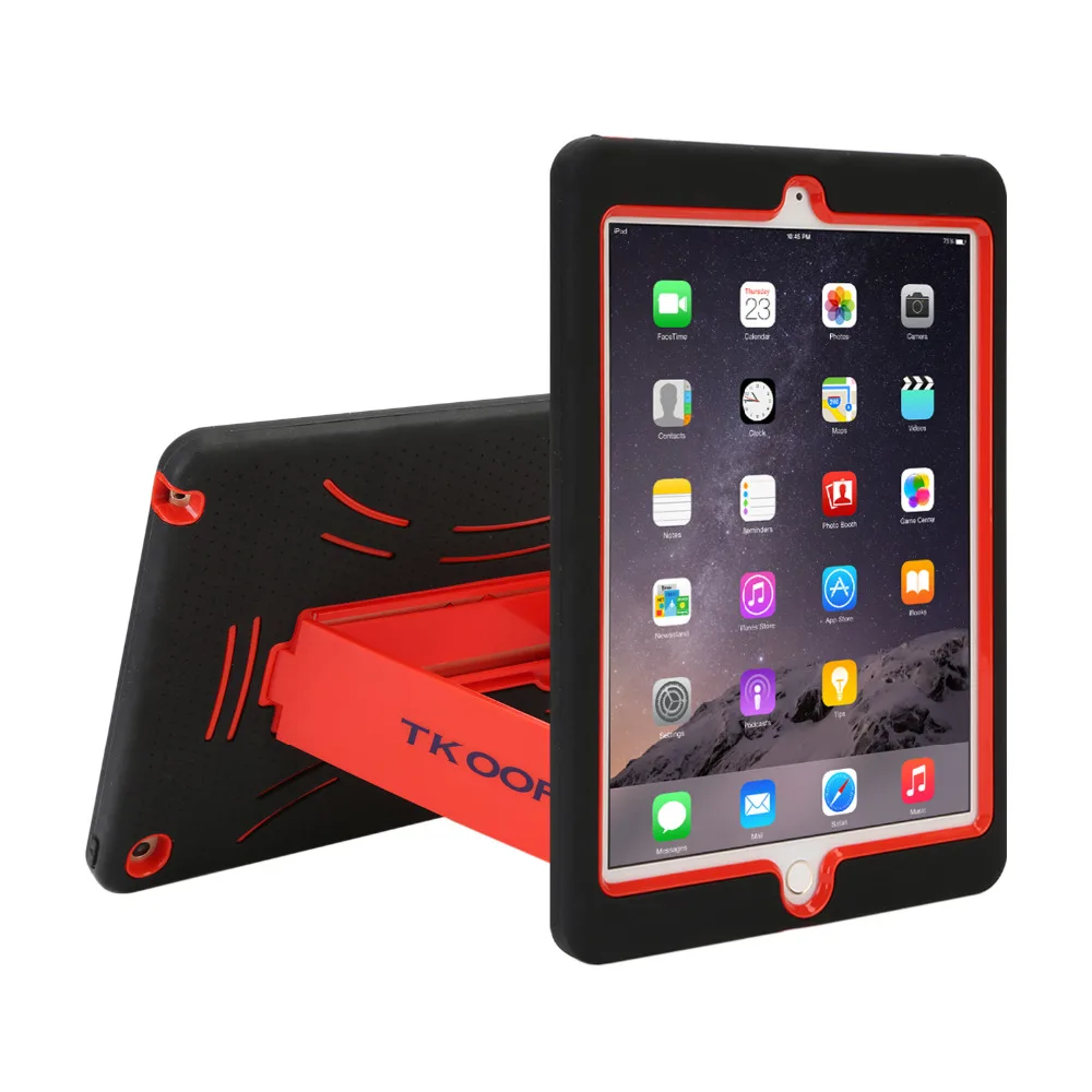Для ipad air 2 сверхмощный ударопрочный чехол для ipad air 2 Прочный жесткий кожаный резиновый Гибридный чехол Подставка для ipad air Cover