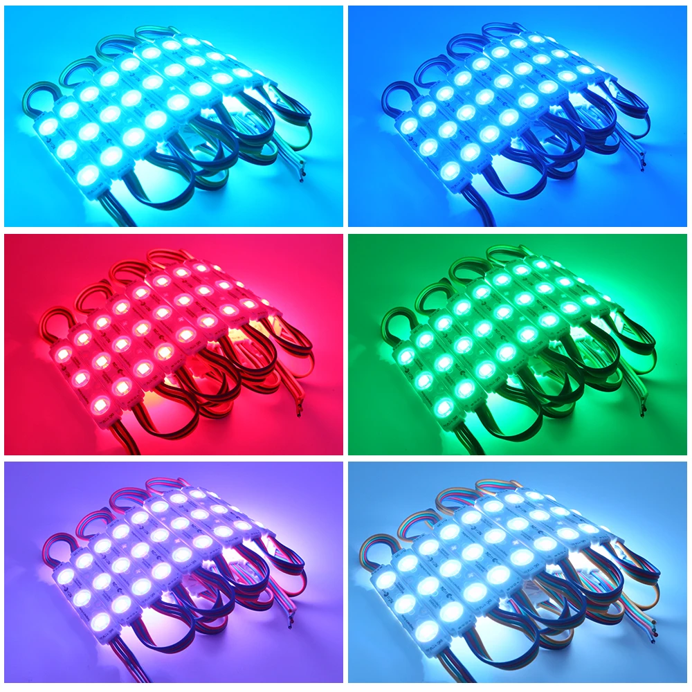 20 штук DC 12V Светодиодный модуль RGB SMD 5050 3 светодиодный s подачи сигнала светильник