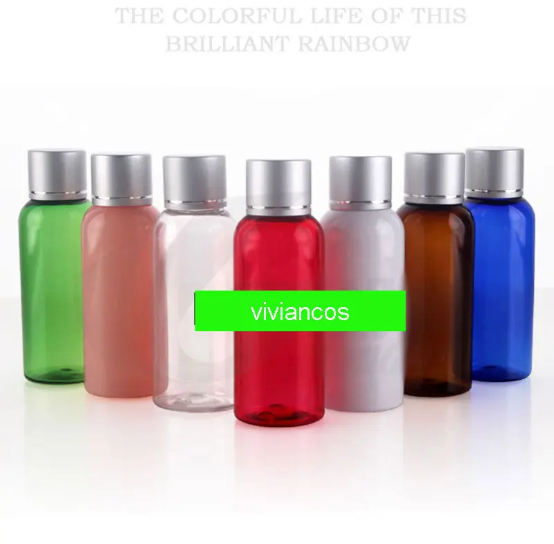 

1000 шт./лот 50 мл пластиковая бутылка с покрытием алюминиевая заглушка для винта косметический контейнер дорожные наборы портативный лосьон ...