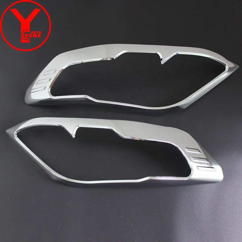 2012- головных уборов Свет для Toyota SUV FORTUNER SW4 2012 2013 Автомобильный хромированный abs-пластик запчасти аксессуары Передняя крышка лампы YCSUNZ - Цвет: chrome