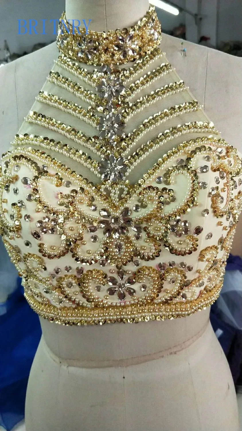 Сексуальное свадебное платье из двух частей короткий топ с бретелькой через шею