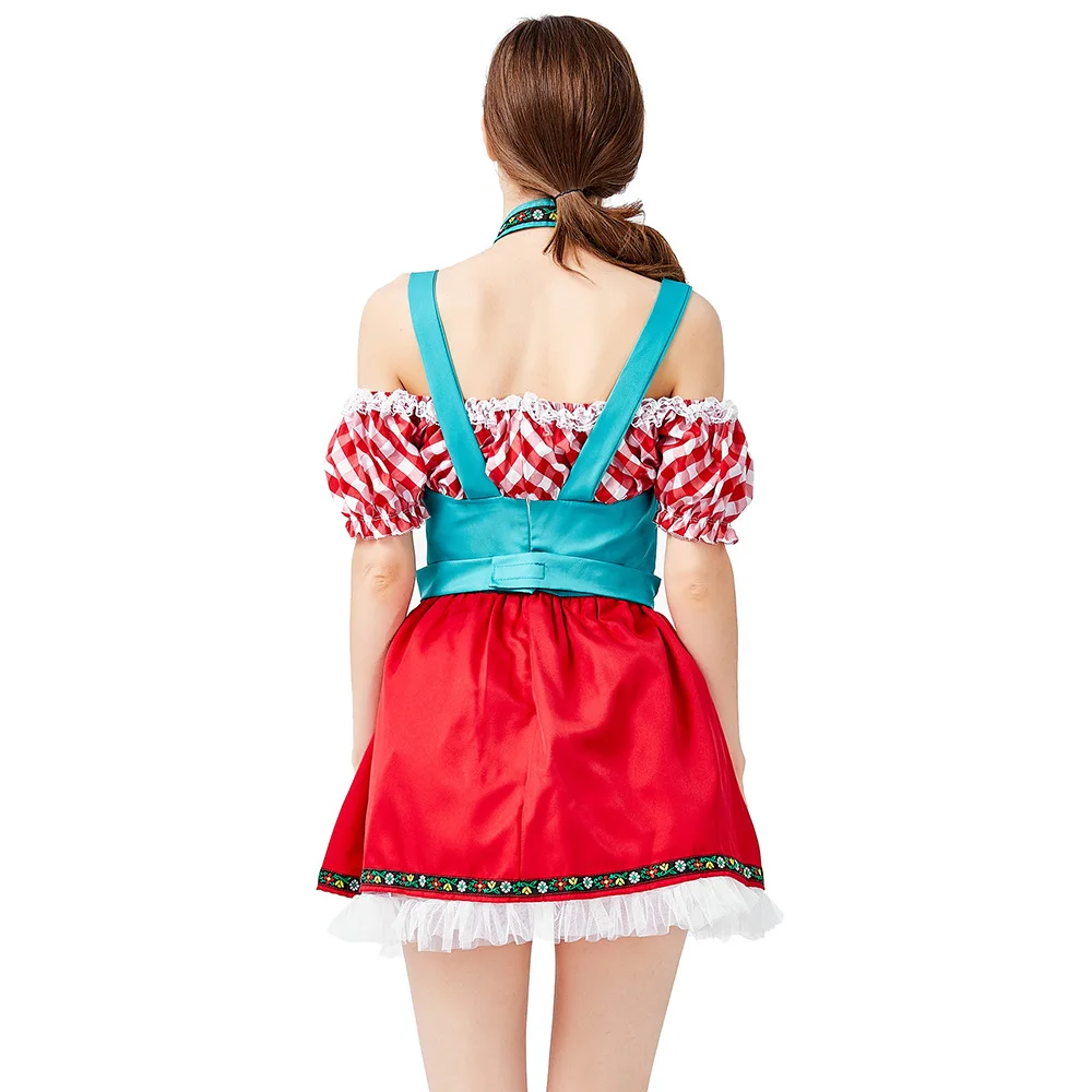 

VASHEJIANG Sexy Oktoberfest Beer Girl Costume Adult Women Maid Cosplay Germany Bavarian Carnival Party Uniform Fantasias Dress