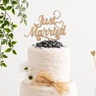 Просто женатый свадебный торт Топпер романтическое украшение для свадебного торта акриловый деревянный Золотой Mr and Mrs торт Топпер на годовщину