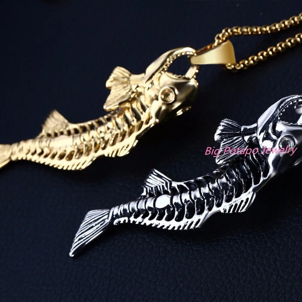 Хип-хоп цепи для Для мужчин большой рыбья кость состояние t Подвески цвет