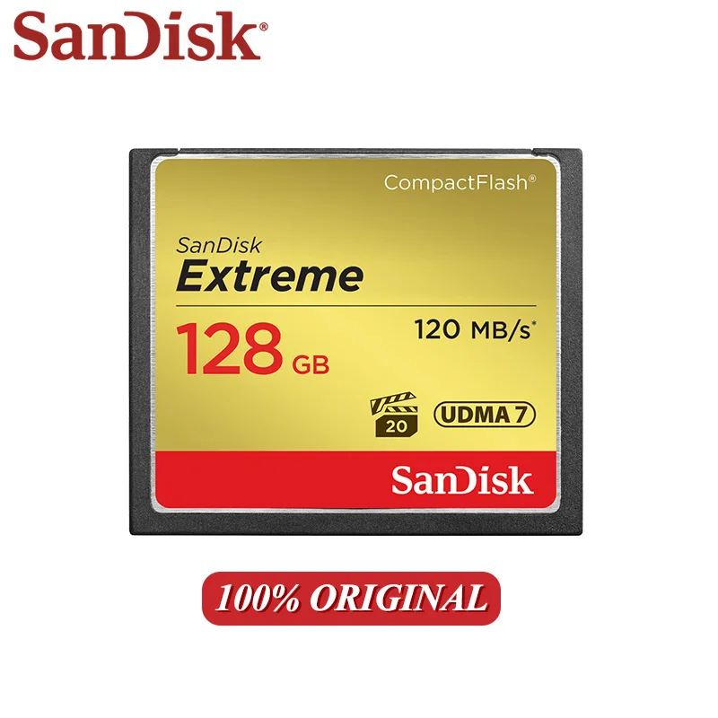 SanDisk карта памяти 32 Гб 64 128 ГБ Золотая CF экстремально высокая скорость компактная